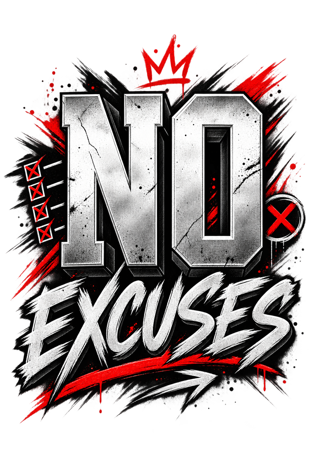 No Excuses Just Results Oversized Graphic T-Shirt