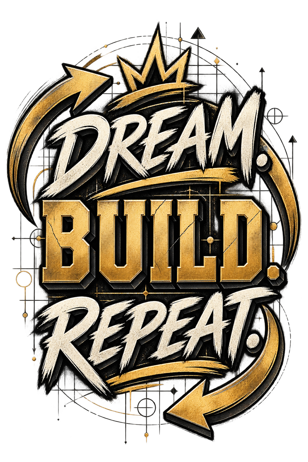 Dream Build Repeat Minimal Oversized T-Shirt