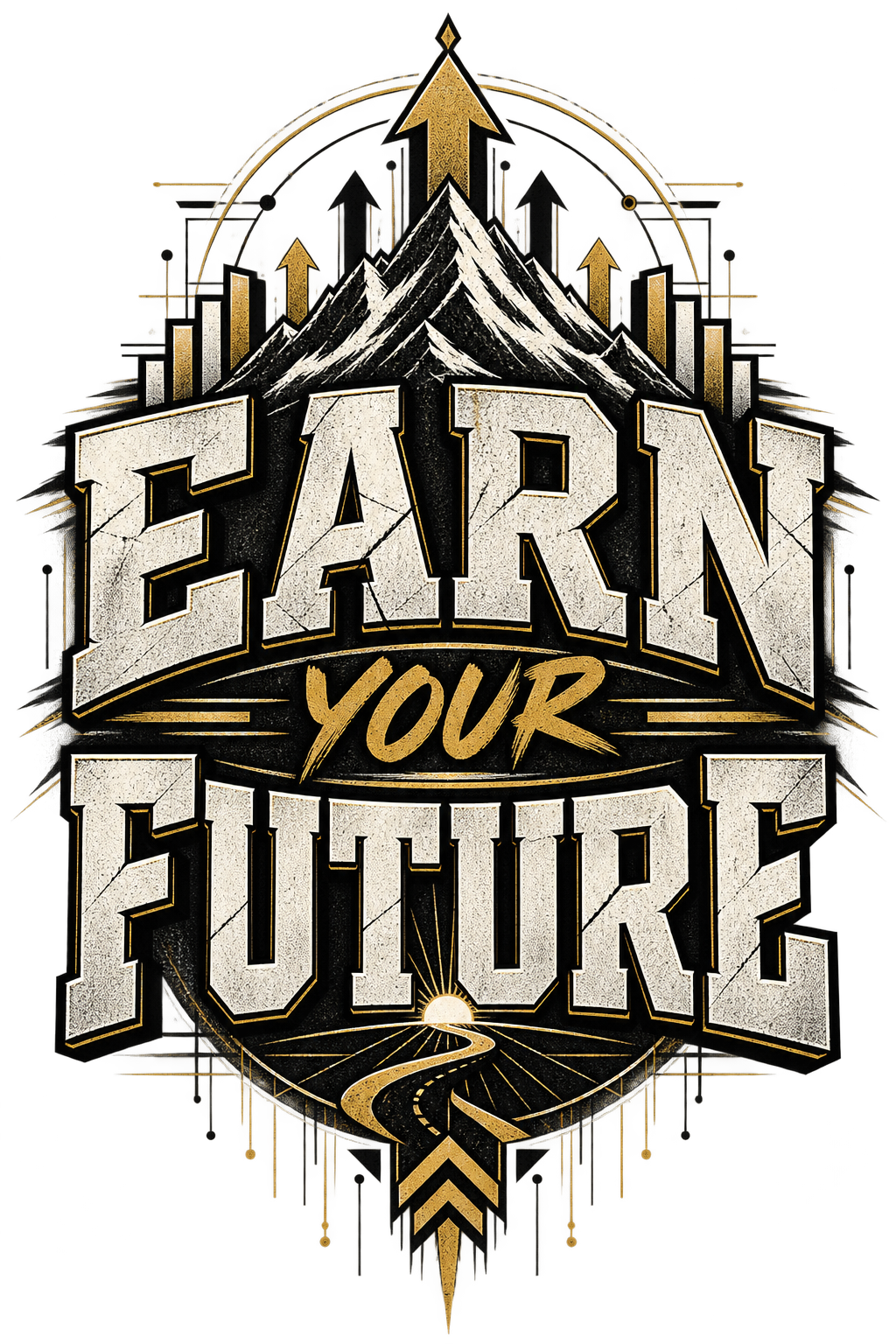 Earn Your Future Vintage Oversized Graphic T-Shirt