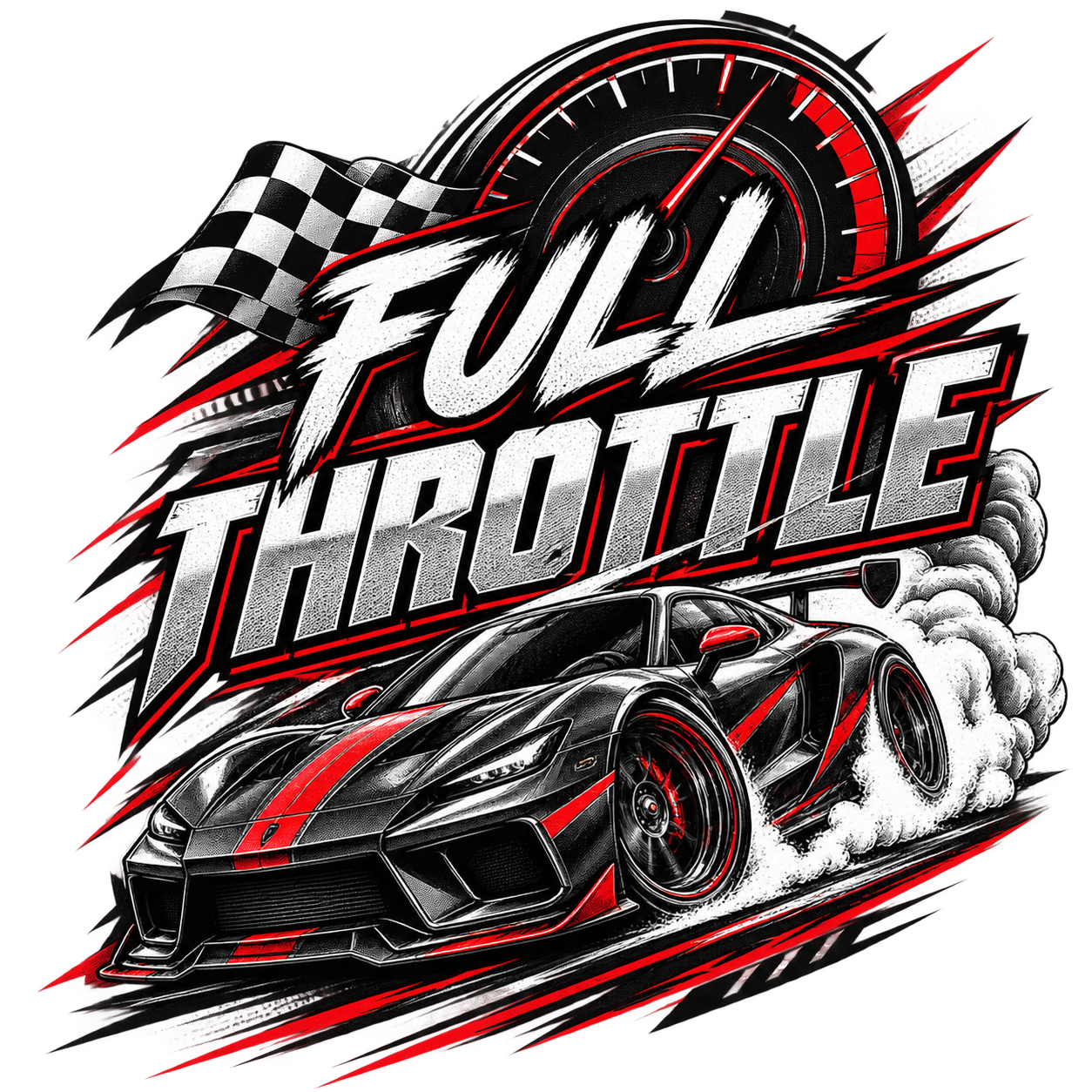 Full Throttle Oversized Racing Graphic T-Shirt