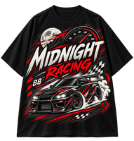 Midnight Racing Oversized Automotive Streetwear T-Shirt