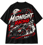 Midnight Racing Oversized Automotive Streetwear T-Shirt