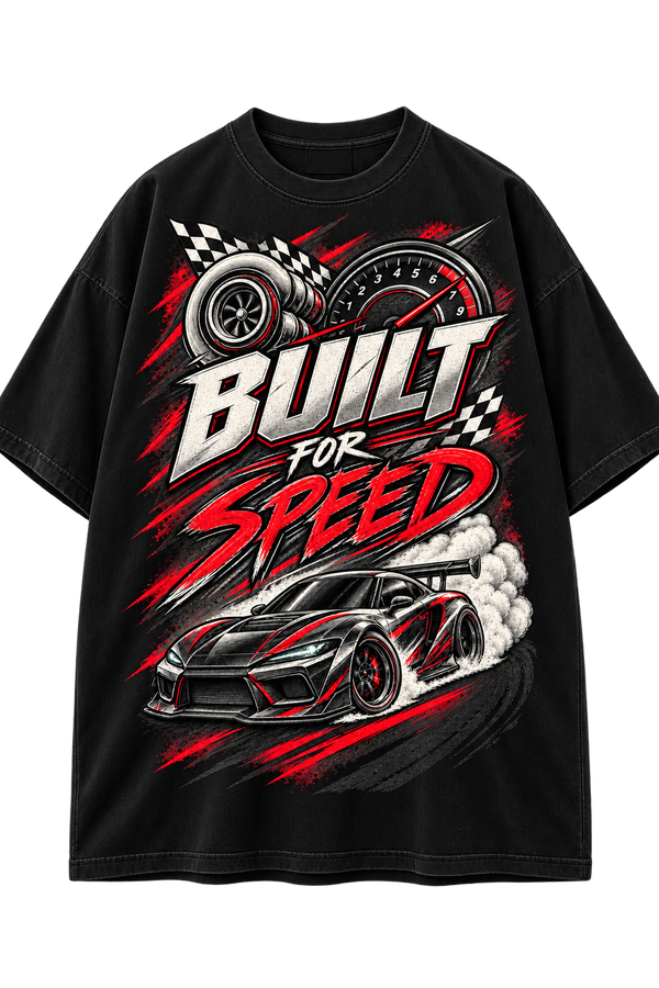 Built For Speed Technical Automotive Oversized T-Shirt
