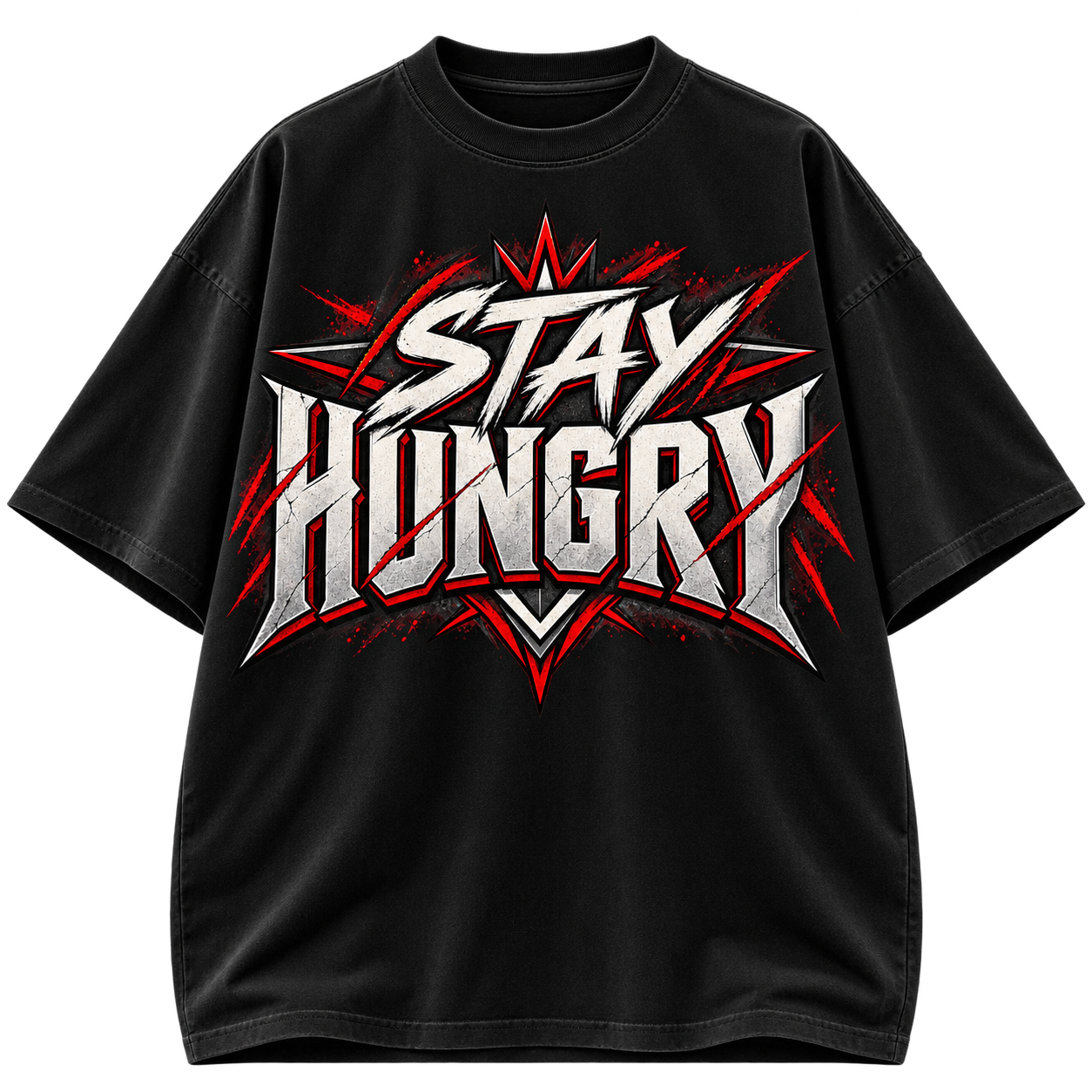 Stay Hungry Keep Building Oversized Streetwear T-Shirt