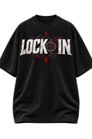 LOCK IN Oversized Motivational Graphic T-Shirt