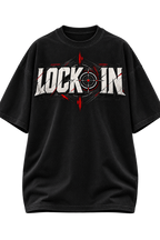 LOCK IN Oversized Motivational Graphic T-Shirt