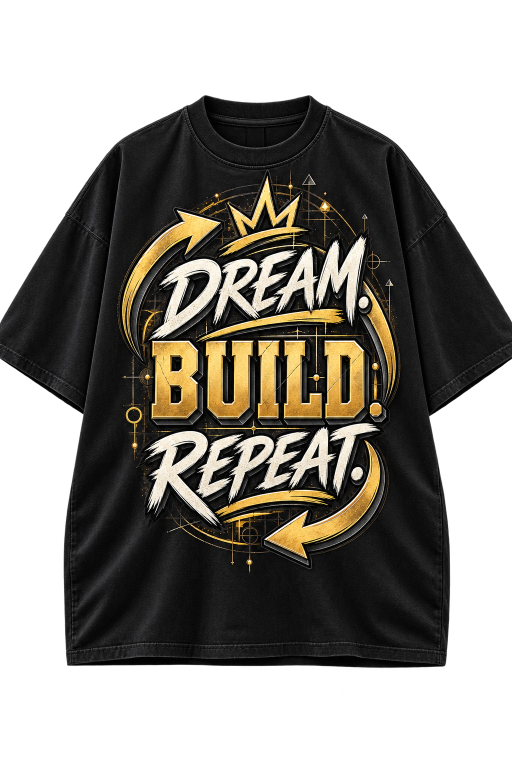 Dream Build Repeat Minimal Oversized T-Shirt