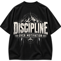 Discipline Over Motivation Oversized Streetwear T-Shirt