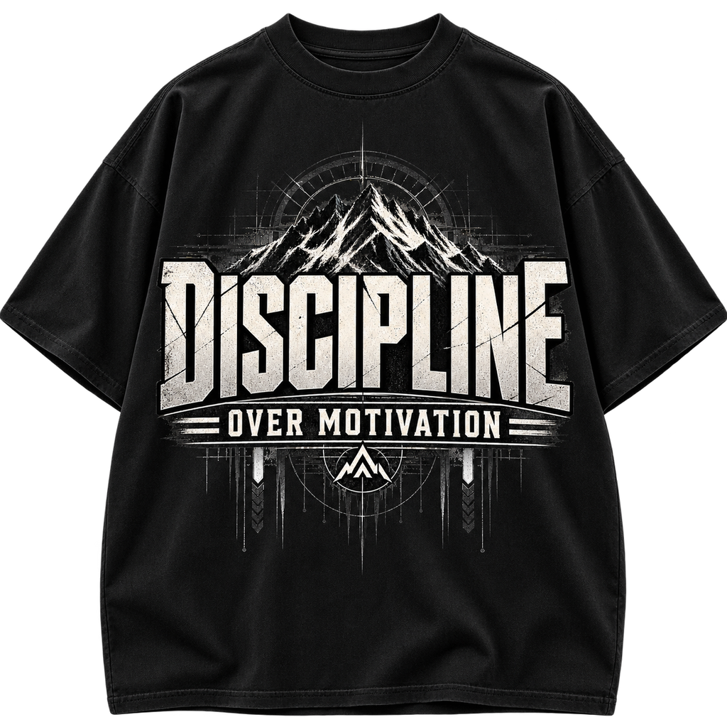 Discipline Over Motivation Oversized Streetwear T-Shirt