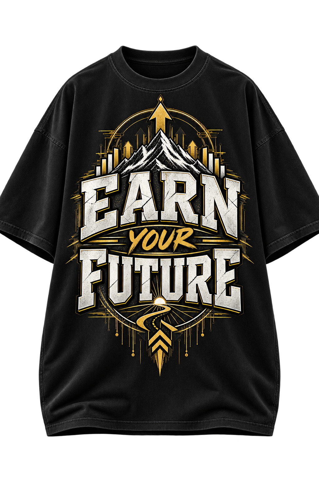 Earn Your Future Vintage Oversized Graphic T-Shirt