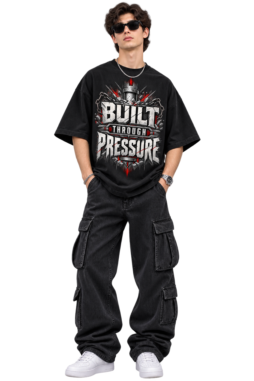 Built Through Pressure Oversized Graphic T-Shirt
