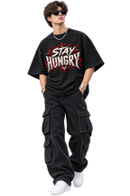 Stay Hungry Keep Building Oversized Streetwear T-Shirt