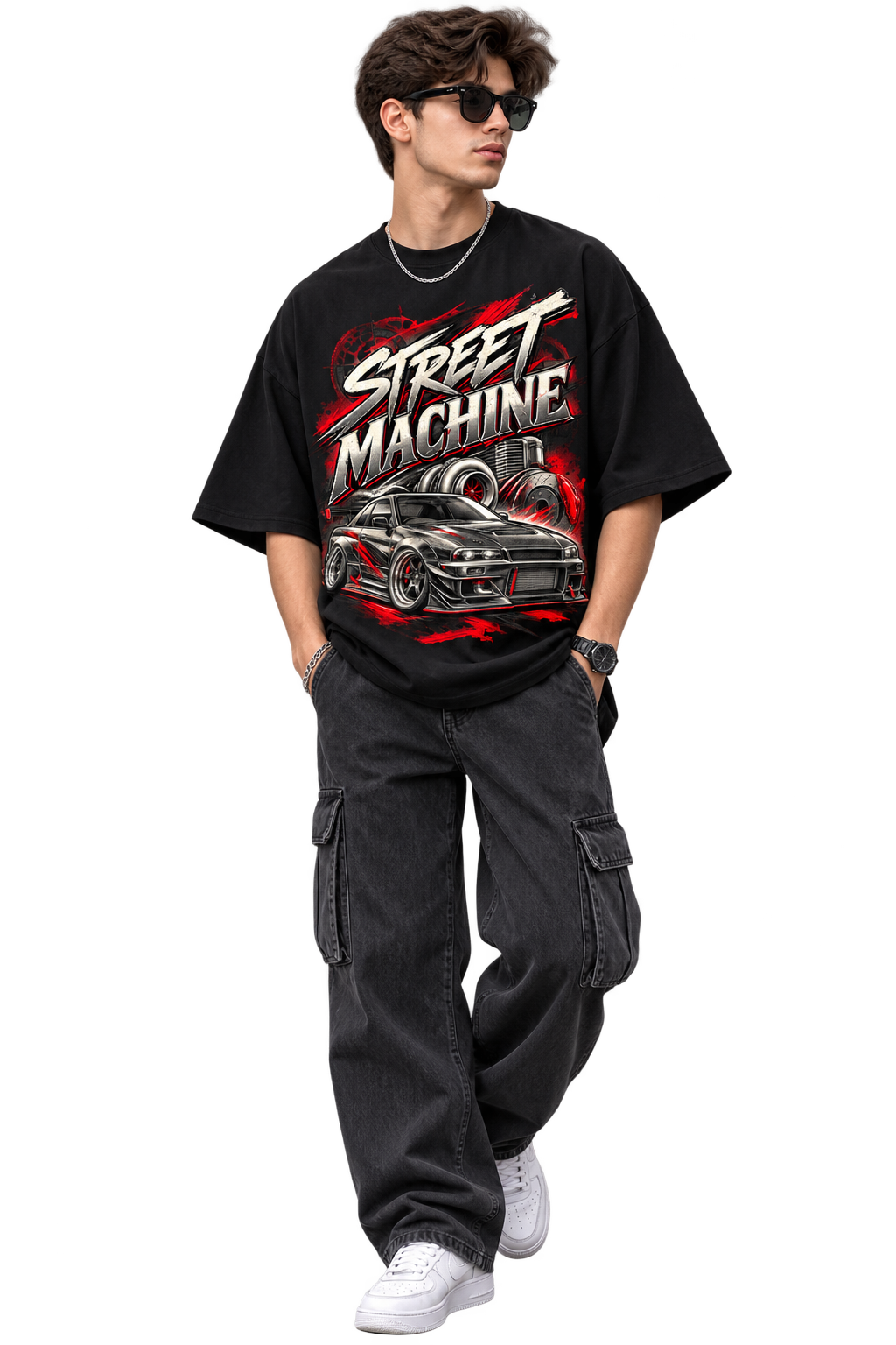 Street Machine Vintage Racing Oversized T-Shirt