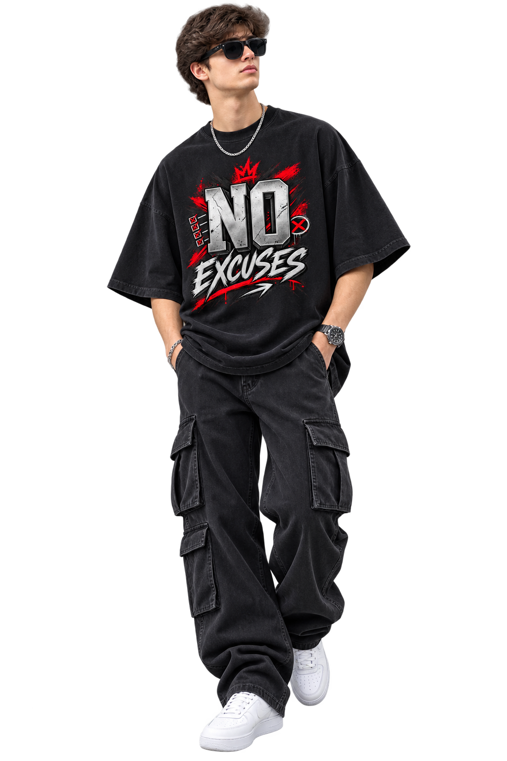 No Excuses Just Results Oversized Graphic T-Shirt