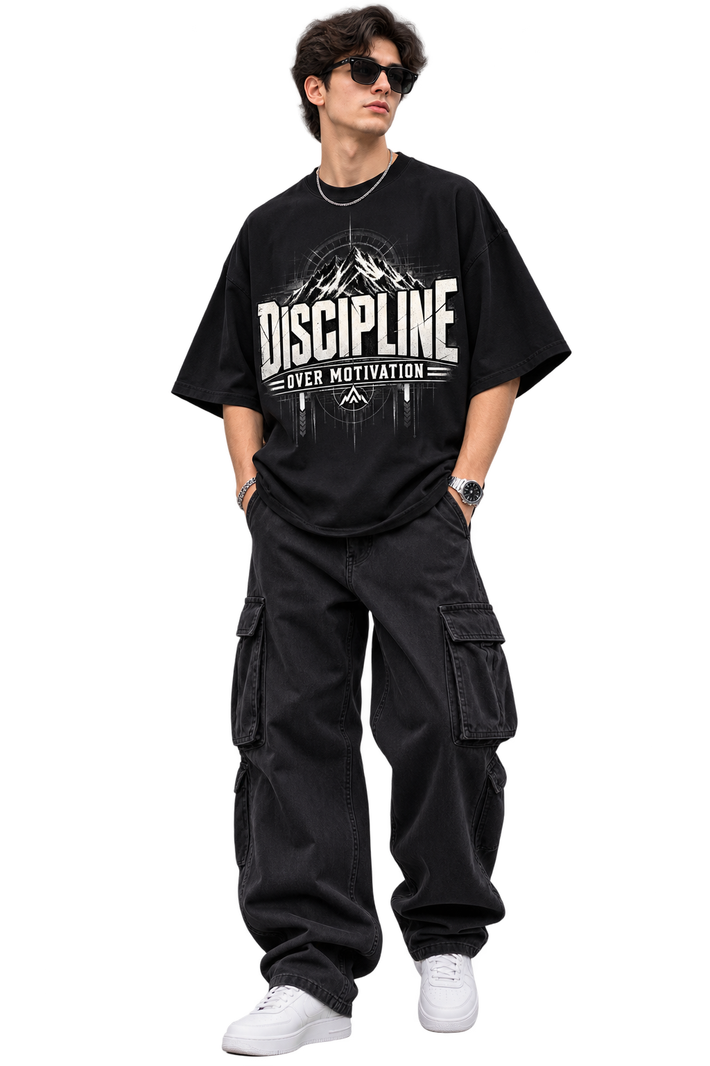 Discipline Over Motivation Oversized Streetwear T-Shirt