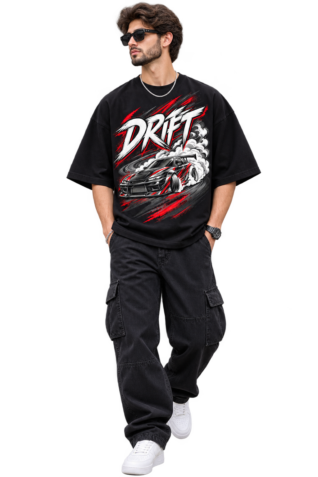 DRIFT — Oversized Automotive Graphic T-Shirt