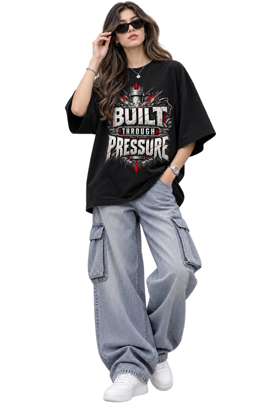 Built Through Pressure Oversized Graphic T-Shirt