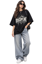 Discipline Over Motivation Oversized Streetwear T-Shirt
