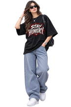 Stay Hungry Keep Building Oversized Streetwear T-Shirt