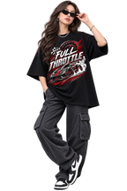 Full Throttle Oversized Racing Graphic T-Shirt