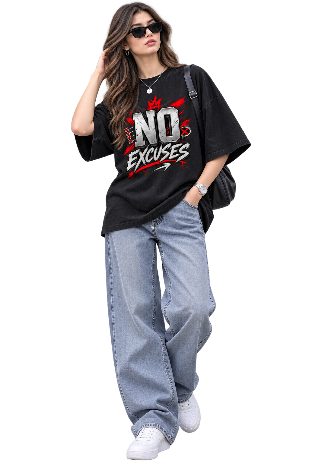 No Excuses Just Results Oversized Graphic T-Shirt